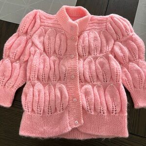 Brand new: Hand made, hand knit Pink Kids Cardigan